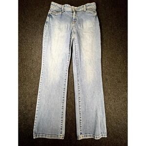 Fashion Bug Jeans Womens 12 Blue‎ Straight Leg Light Wash Stretch Cotton Denim